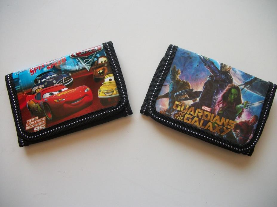 Lot of 2 Kids Boys Children's Wallets Tri-Fold Disney Wallets Toys Free Shipping