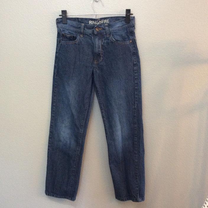 RING OF FIRE Boys Youth Blue Jeans Denim Straight Fit Size 14