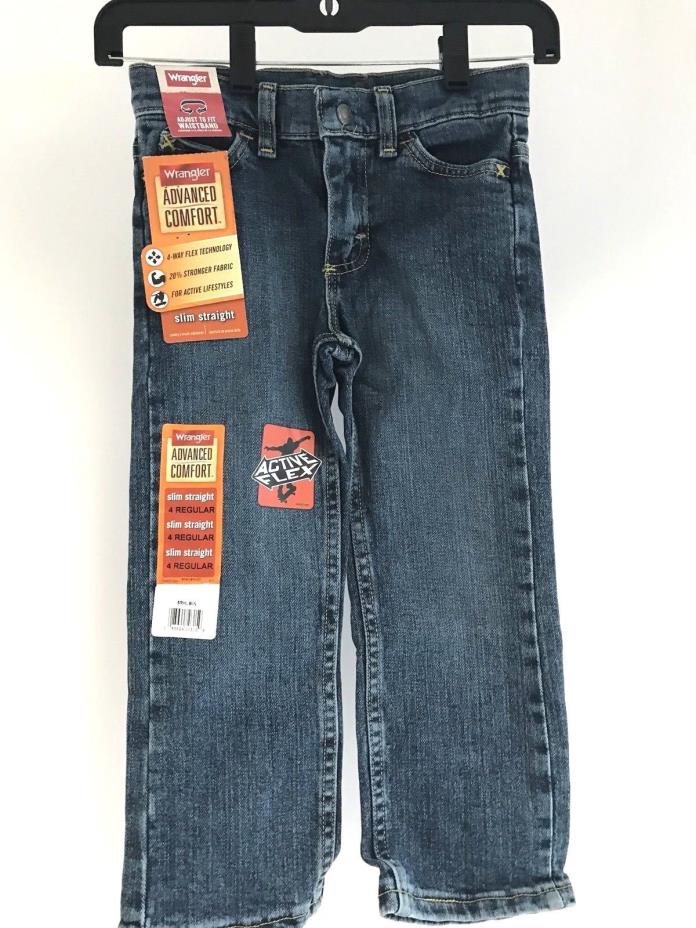 Wrangler Advanced Comfort Slim Straight Denim Jean Boys 4 Regular