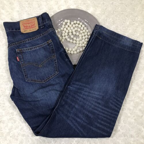 Levi's Boy's Size 16 Reg 505 Straight Leg 100% Cotton Blue Jeans GQ238