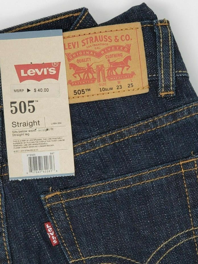 Levi's Boys' 505 Regular Fit Jeans, Armor, 10 Slim W23 L25