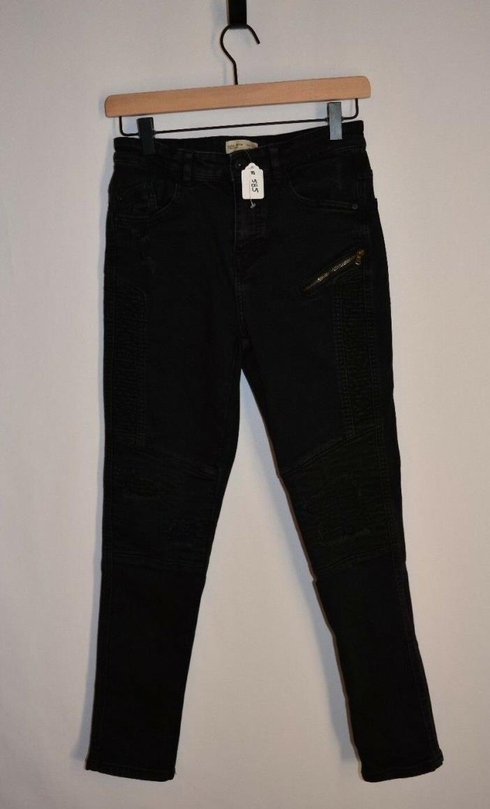 R 585 ZARA Boys Jeans Black Distressed Size 11 / 12 Skinny Ribbed