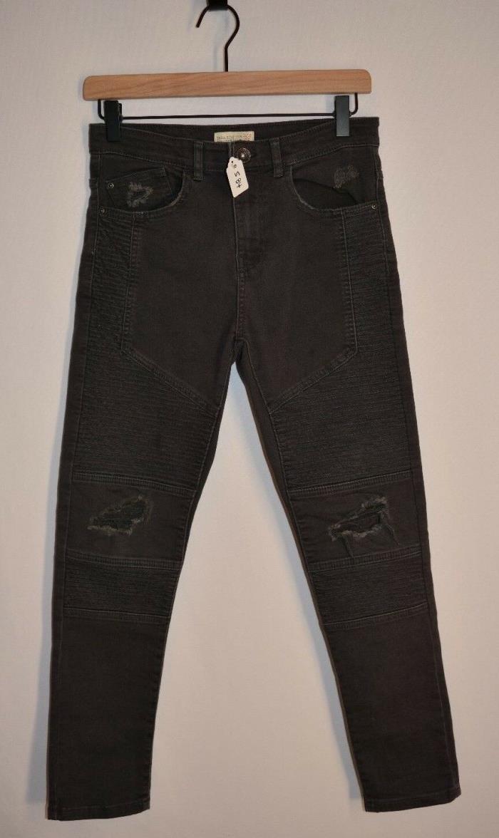 R 584 ZARA Boys Jeans Gray Distressed Size 11 / 12 Skinny Ribbed