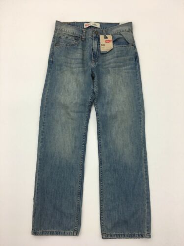 Boys LEVI'S 505 Denim Dark Blue Wash Straight Leg Jeans Youth Size 16 Reg 28x28