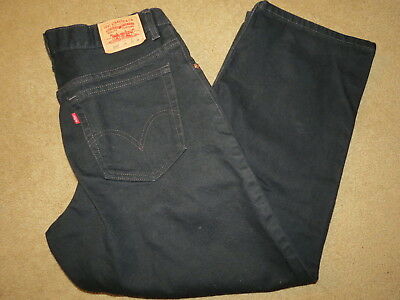 EXCELLENT Levi Strauss Levis black denim jeans - youth / boys 14 Husky 33 x 27