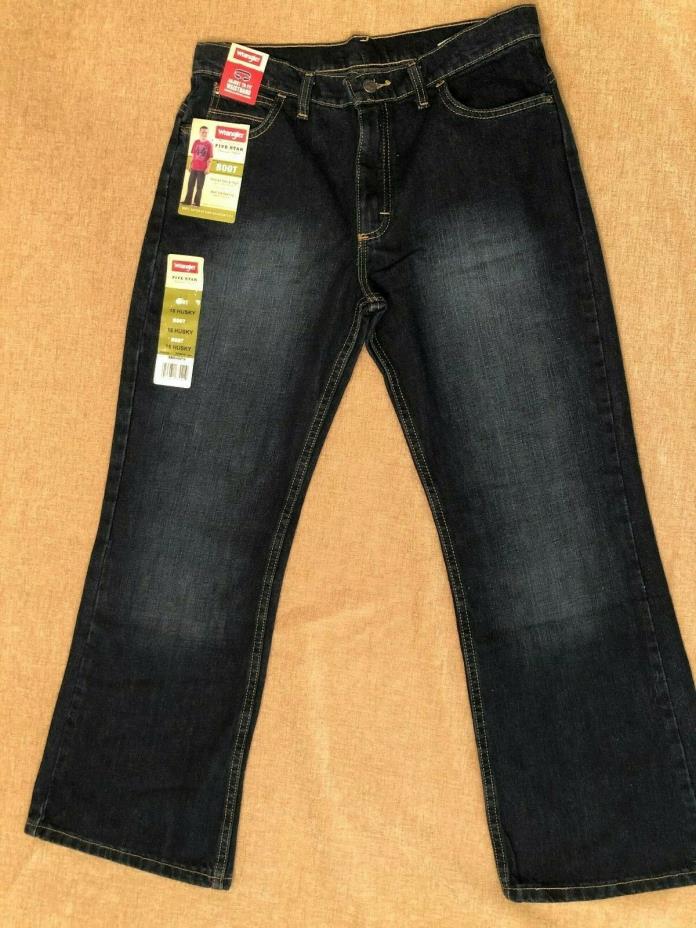 16 Husky Boy Wrangler 5-Star Premium Denim Boot Adjustable Waistband NWT