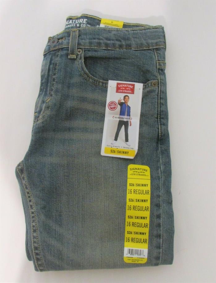 Signature by Levi Strauss & Co. Boy's S26 Skinny Fit Jeans, Size 16 Reg, Medium