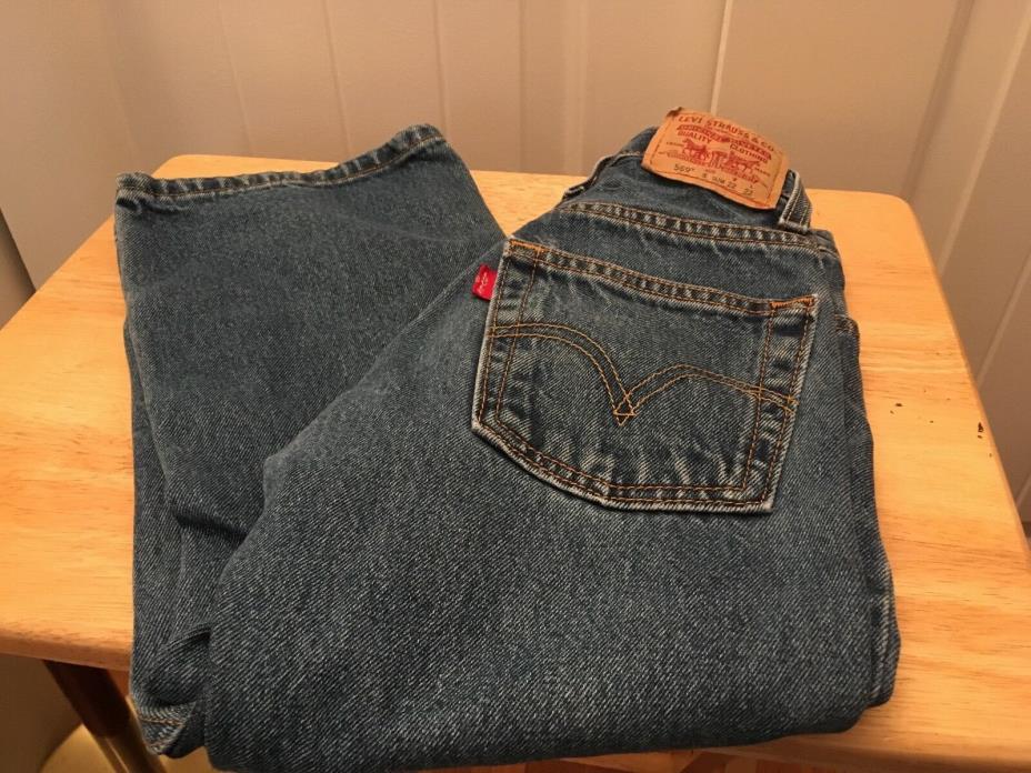 Levi Strauss & Co Boy's Jeans Blue 8 Slim 569 Loose Straight Button/Zipper 22x22
