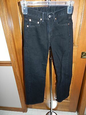 EUC Boys LEVI'S 550 Relaxed Black Denim Jeans ~Size 12S Slim~ 24 x 26