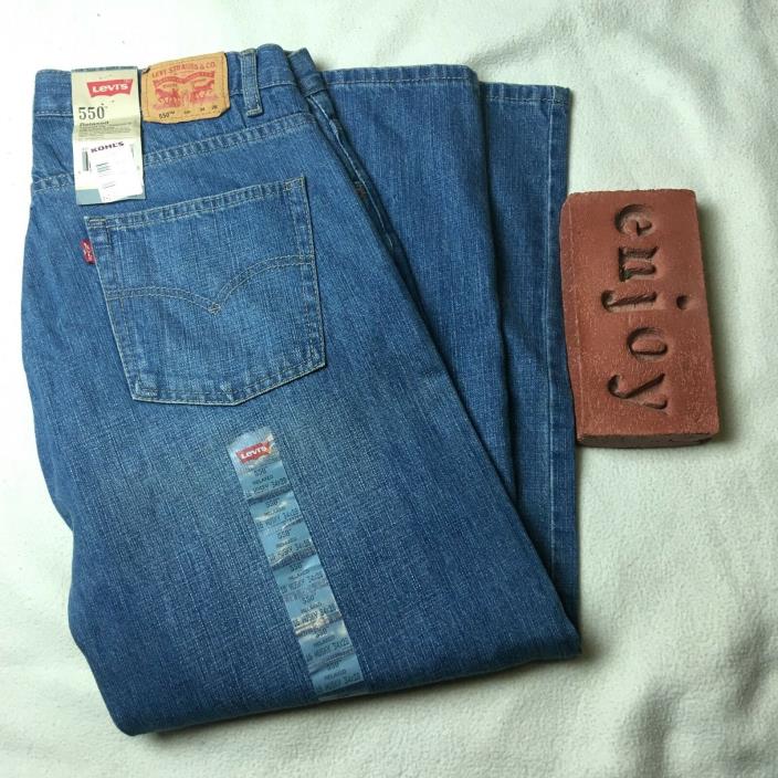 LEVIS 550 Relaxed Fit Tapered Leg Blue Jeans Catapult Boys Size 16 Husky 34 x 28