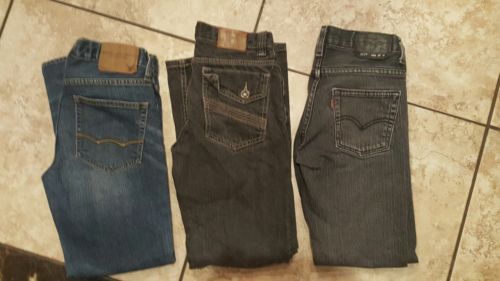 Lot Of 3 Boys Jeans 14 skinny: Levi's 511, American Eagle, Hilfiger