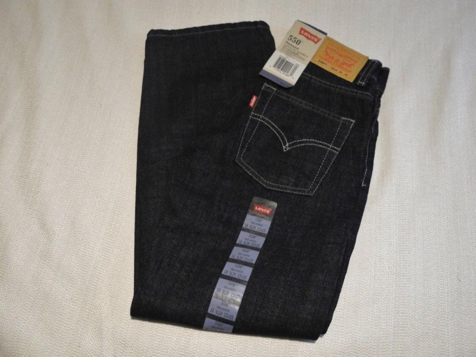 Levi's 550 Boy's Relaxed Fit Tapered Leg Denim Jeans Sz 10 Slim 23 x 25 NWT