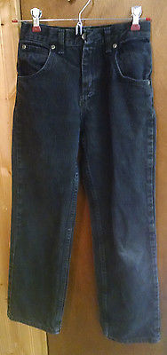 Wrangler Jeans Boy Size 12 Slim Straight Leg Adj Waist Blk Cotton
