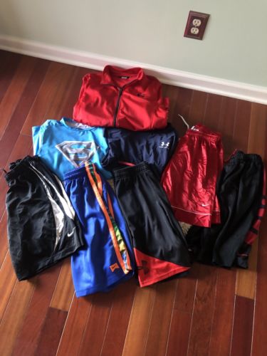 Lot of 8 Under Armour Nike Youth Boy M/L/XL Shorts Top Jacket