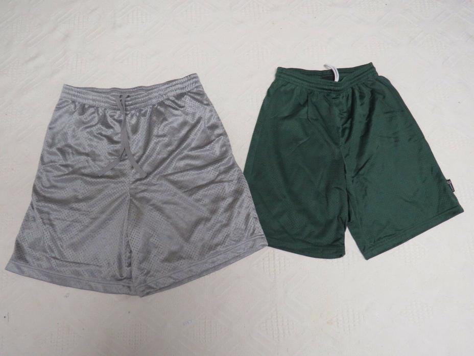 Boy's Shorts Breathable Jersey 2 Pair  one M one S  Elastic Waist Gray / Green