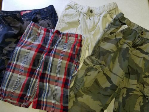 lot boys 12 husky regular pants shorts wrangler arizona camouflage plaid khaki