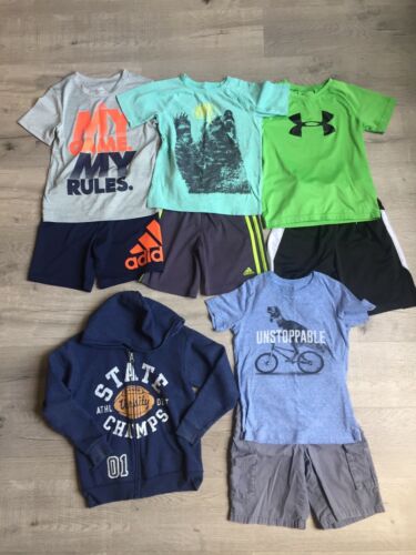 Boys Size 6-7 Athletic CLOTHING LOT Shirts, Shorts, Hoodie Jacket