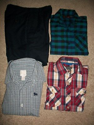 GUC! LOT OF 4 BOYS SIZE 7 8 DRESS PANTS & SHIRTS EDDIE BAUER OLD NAVY FISSION
