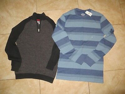 Lot of 2 boys tops. XL 1/4 zip sweater,  Young Men's Small crew neck