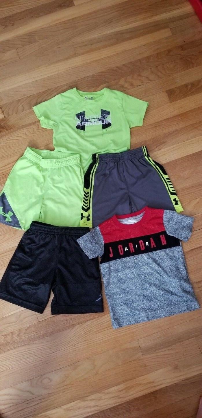 Boys LOT of 5 Jordan Under Armour Shorts and Shirt Set Back to School size 4/4T