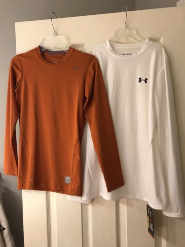 Lot Of 2 Lomg Sleeve Shirts Under Armour And Nike Size YXL.  NWT