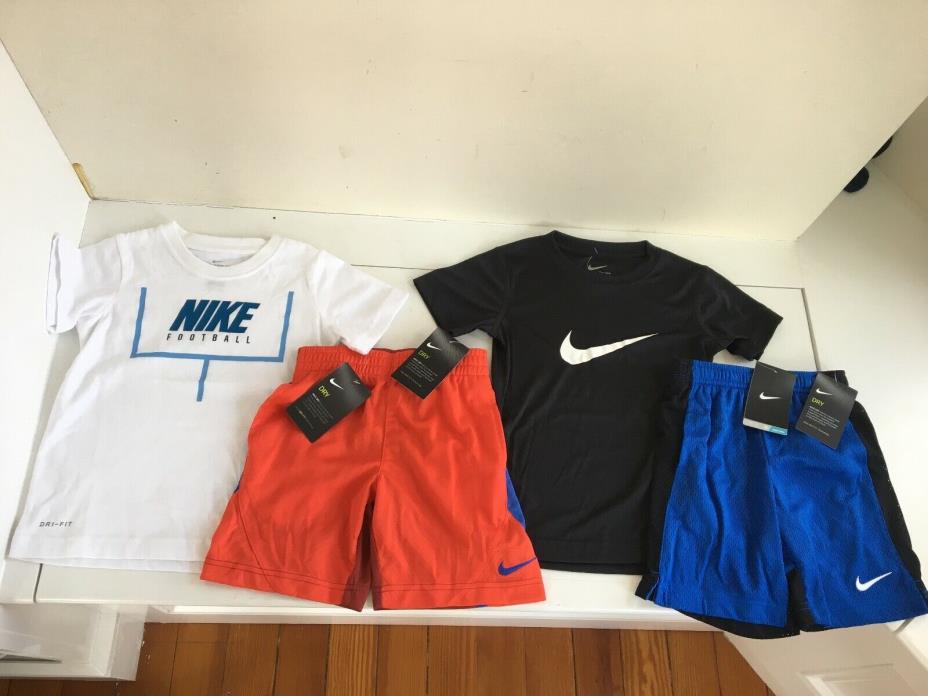 Nike boys lot of shorts and short sleeve shirts size 5 nwt