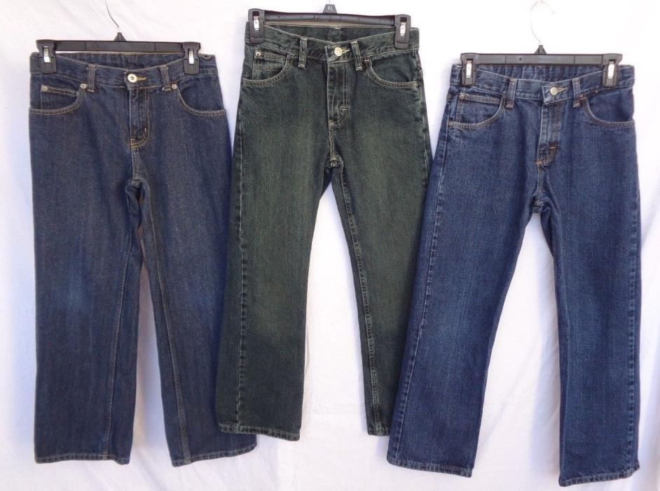 LOT of 3 Boys Denim Jeans-Faded Glory & Wrangler-Adjustable Waist Tabs (Size 12)