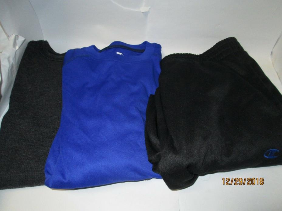 Boy's Clothing Lot of 3 Large Size 14 Helix Starter Shirts Champion Joggers EUC