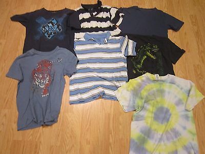 Lot of 7 BOYS t Tee SHIRTS Short Polo Sleeve Size Large L