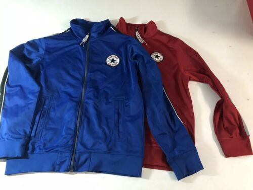 Lot Of Two Converse All Star Track Jackets L 152-58cm  12 13 Year Blue And Red