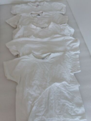 Lot of 5 Kids Boys Size 6-8 White T-shirts Undershirts Everyday clothing  R5