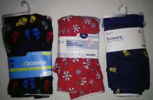 3 Old Navy & Gap Kids Two Packs of Boys Large Boxers