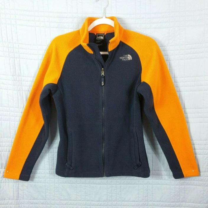 The North Face Boys Large Blue Orange Long Sleeve Full Zip Color Block Jacket