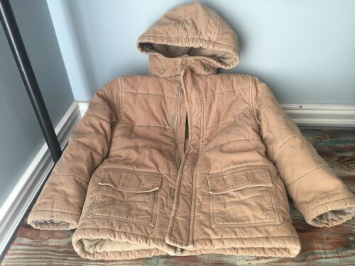 Gymboree Beige Khaki Tan Hooded Corduroy Winter Coat Size M 7 8 10 12  Jacket
