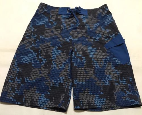 Boy’s The North Face Blue/Gray Board Shorts Sz XL 18/20