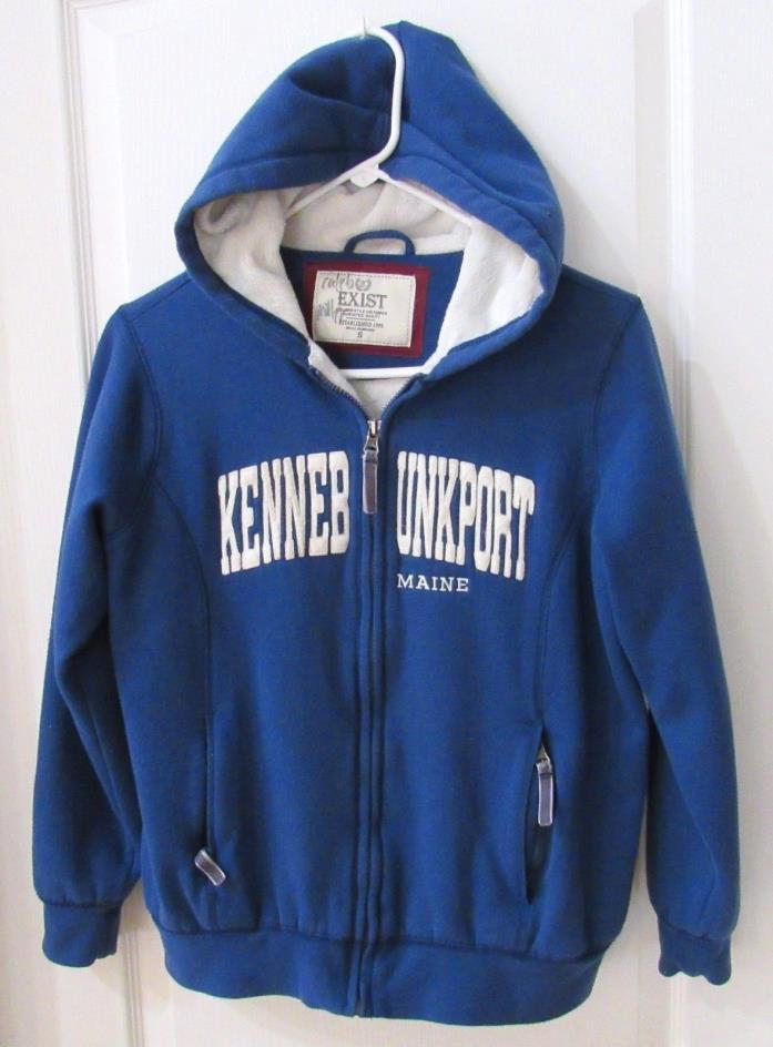 Boys Hooded Jacket Kennebunkport Maine Lined Blue White Size Small