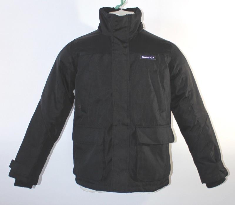 Nautica Boys Winter Heavy Quilted Lining Jacket Parka Coat M 10-12 Black