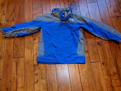 The North Face Boys Large Hyvent Jacket Full Zip Gray and Blue