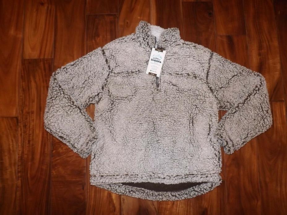 NWT Kids MEMBERS MARK COZY SHERPA 1/4 Zip Pullover Taupe Brown Jacket Size 7/8
