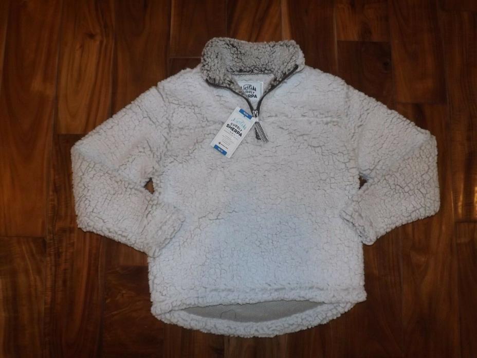 NWT Kids MEMBERS MARK COZY SHERPA 1/4 Zip Pullover Ivory Brown Jacket Size 10/12