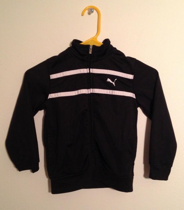 Sport Lifestyle Boy's Black & White Stripe Zip Up Athletic Track Jacket Size 5
