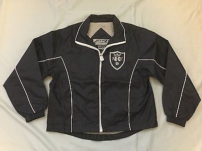 GTM Sportswear, Wind Breaker, Warm-up Jacket, Lined, Navy Blue, Size Youth Large