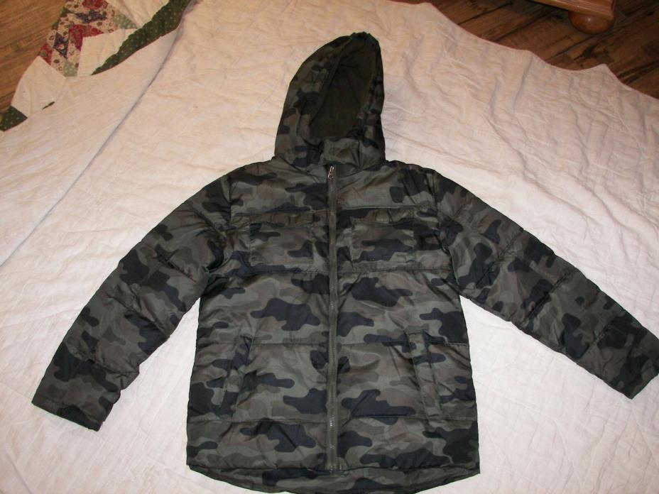Boys Faded Glory Hooded Camo Coat Jacket - L (10-12)