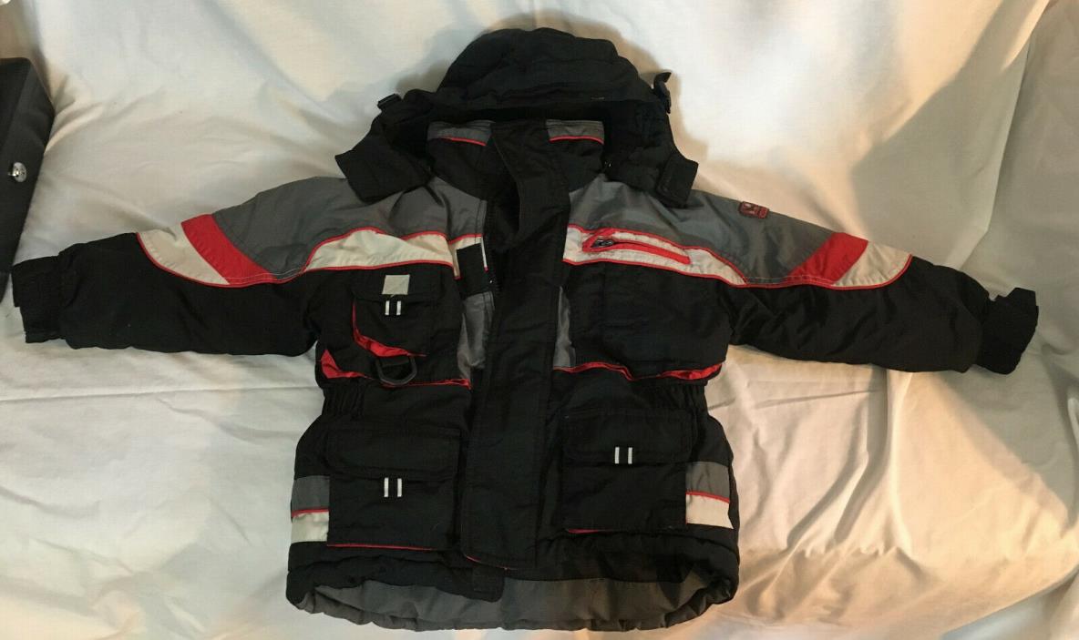 Mountaineer 4T(small) winter jacket black/grey/white/red with hood