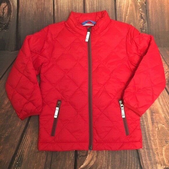 Hanna Andersson Unisex Youth Red Down Puffer JACKET Coat Sz 120 US 6-7 yr