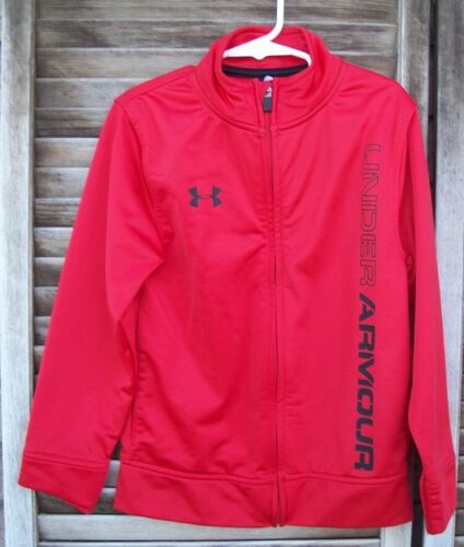 UNDER ARMOUR red zip front track suit jacket only~size 6~black trim~