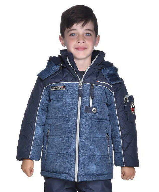 32 Degrees Boy’s Hooded Jacket, Denim Blue, Size 5