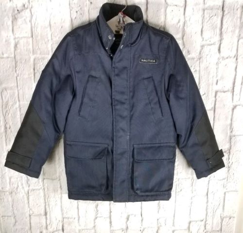 Nautica Navy Blue Boys Winter Coat Sz 5 6 Warm Puffer Classic