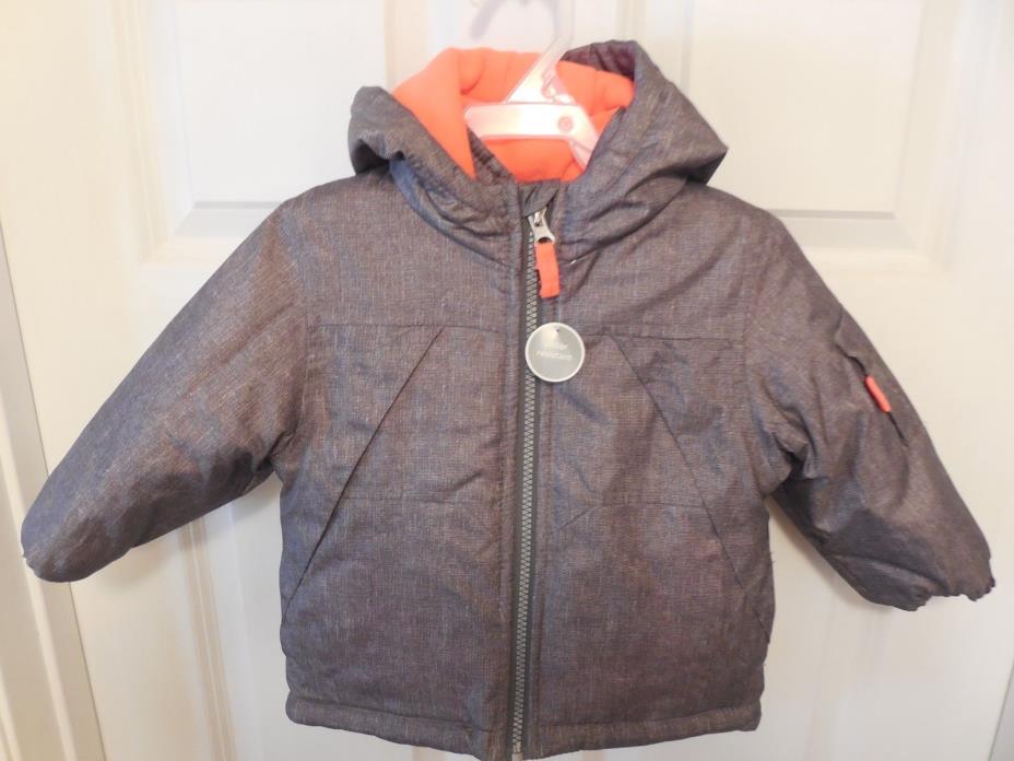 Carter's Winter Jacket,  Boy's  Size 18 Mos,  Black with Hunter Orange Trim Hood