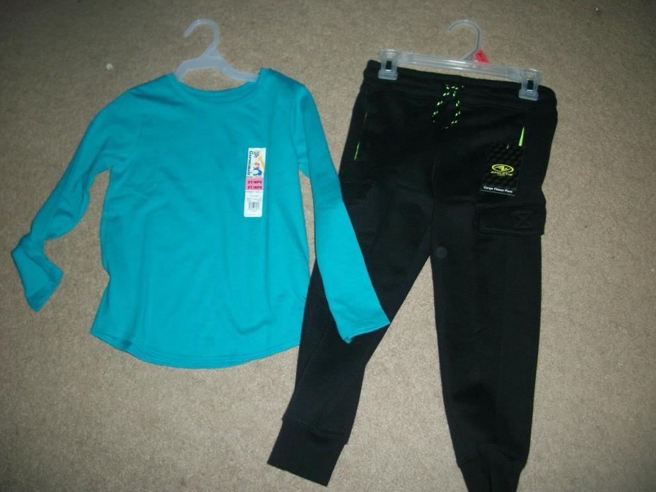 BOYS LOT OF 3:  CARGO SWEATS/ PJ /  AND CLASSIC T....NEW WITH TAGS !!   SIZE 4/5